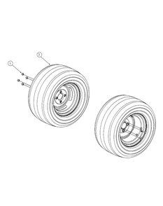 Wheel Assembly Diagram and Parts List for M60-KHEFI 53AB5HEX750-28-HP Cub Cadet Lawn Tractor